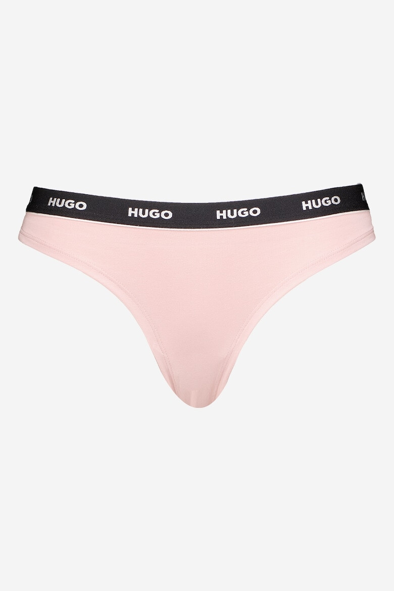 HUGO Set de chiloti tanga cu banda logo in talie - 3 perechi - Pled.ro