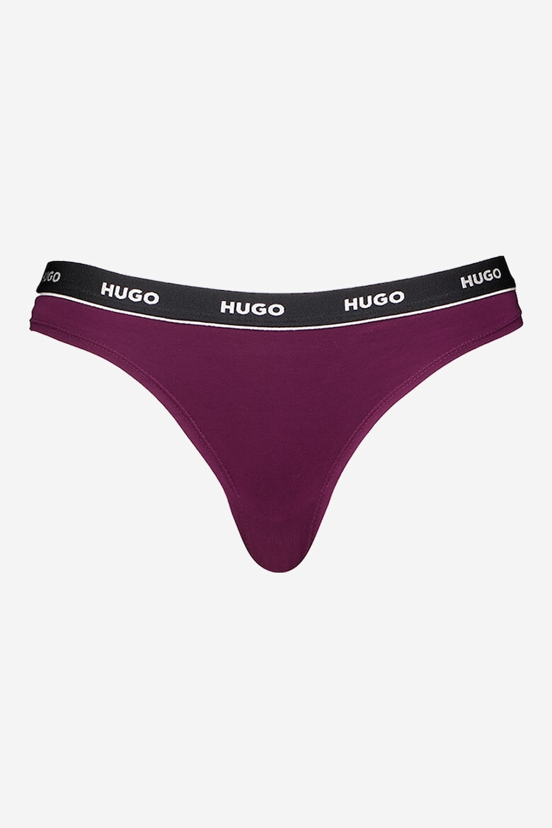 HUGO Set de chiloti tanga cu banda logo in talie - 3 perechi - Pled.ro