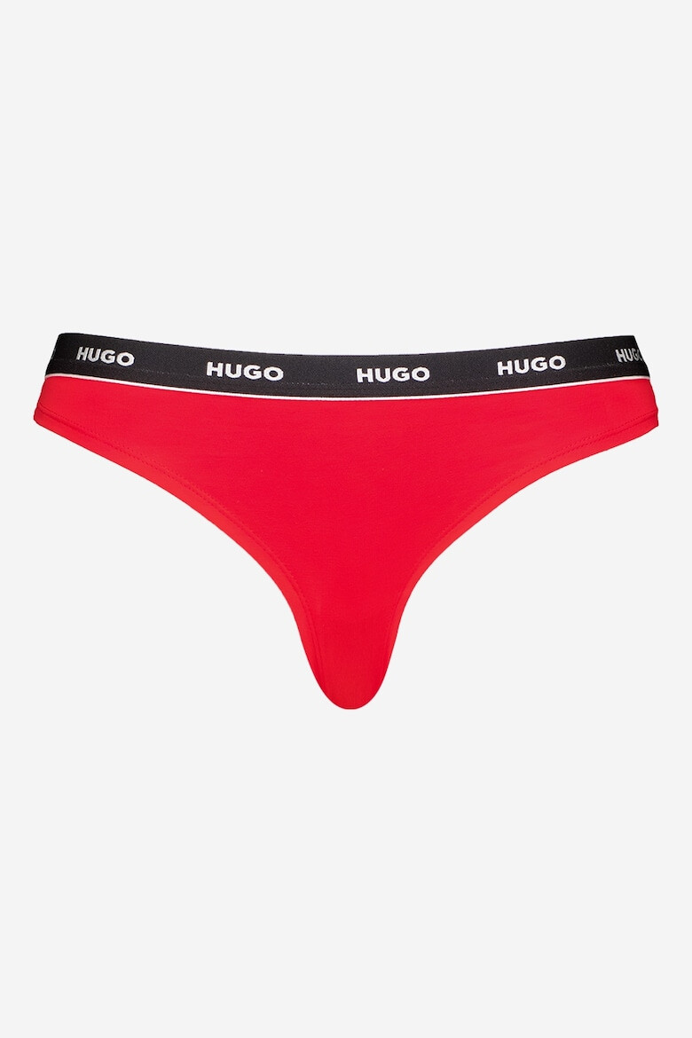 HUGO Set de chiloti tanga cu banda logo in talie - 3 perechi - Pled.ro