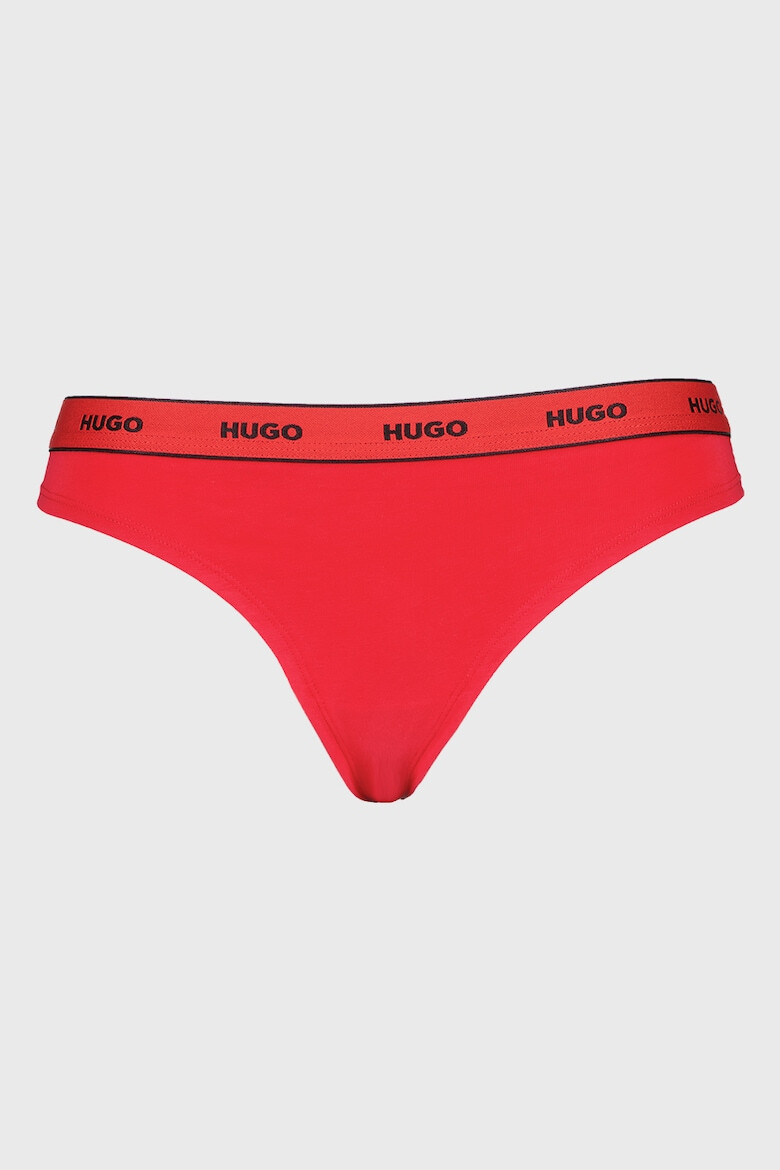 HUGO Set de chiloti tanga cu banda logo in talie - 3 perechi - Pled.ro