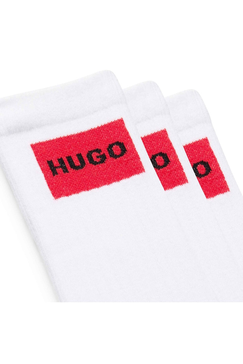 HUGO Set de sosete lungi cu logo - 3 perechi - Pled.ro