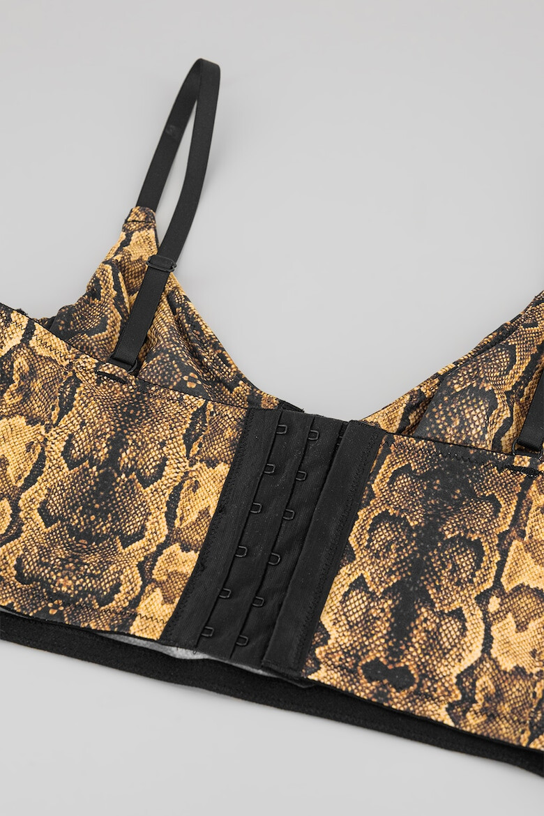 HUGO Sutien longline cu vatelina si animal print - Pled.ro