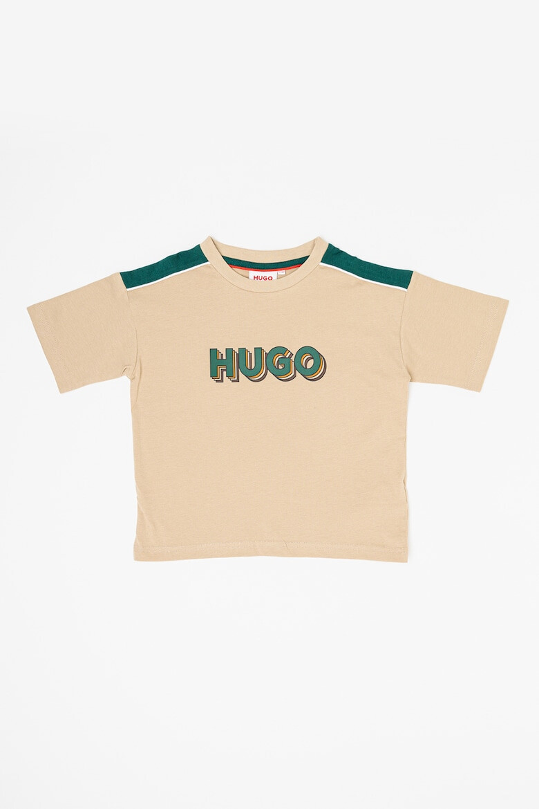 HUGO Tricou cu decolteu la baza gatului si imprimeu logo - Pled.ro