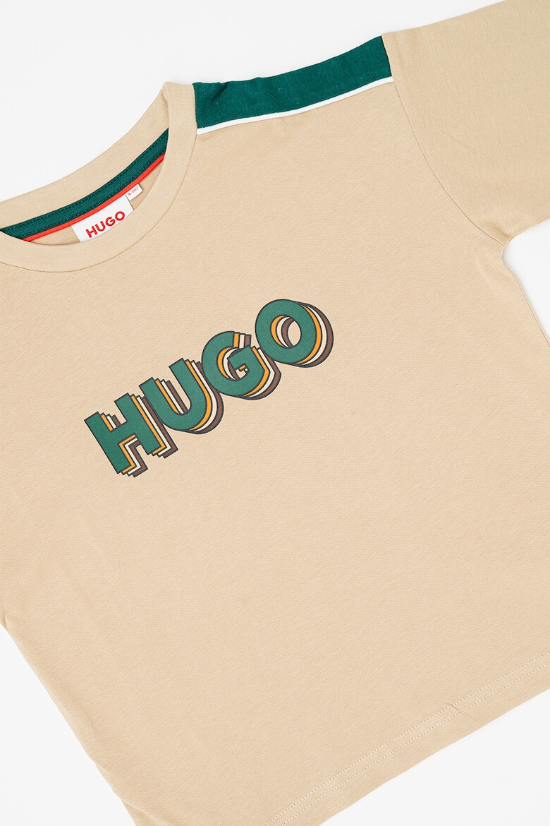 HUGO Tricou cu decolteu la baza gatului si imprimeu logo - Pled.ro