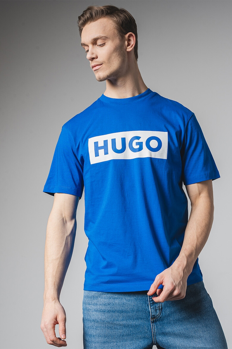 HUGO Tricou cu decolteu la baza gatului si imprimeu logo Nico - Pled.ro