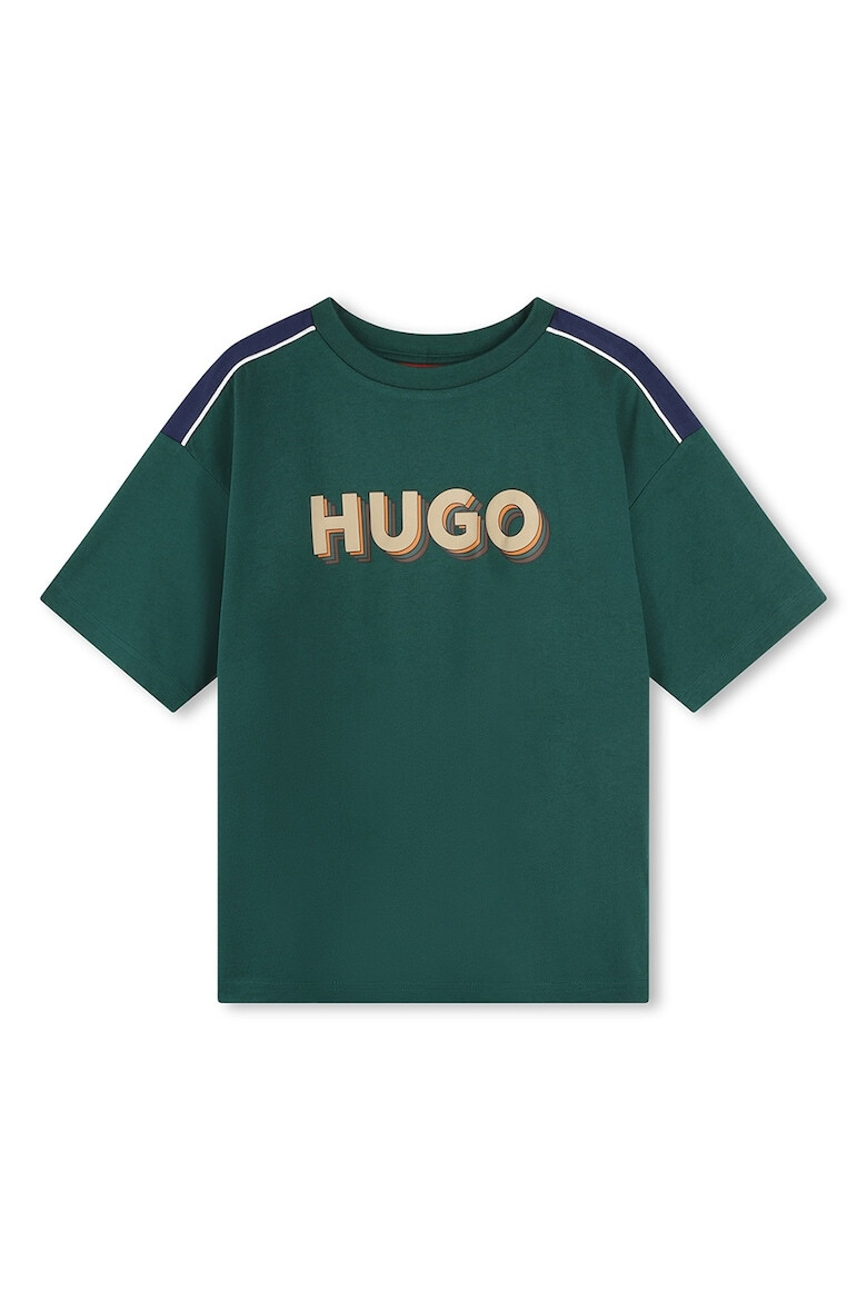 HUGO Tricou cu decolteu la baza gatului si imprimeu logo - Pled.ro