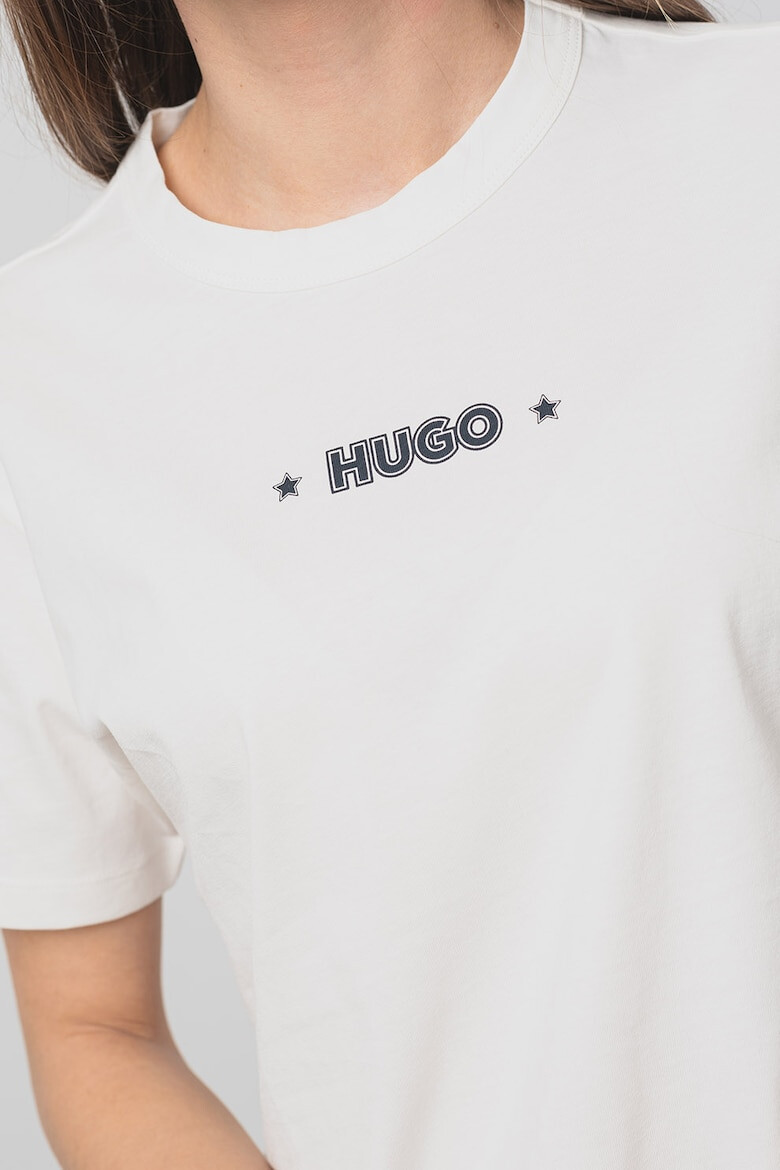 HUGO Tricou cu decolteu la baza gatului si imprimeu logo Damacia - Pled.ro