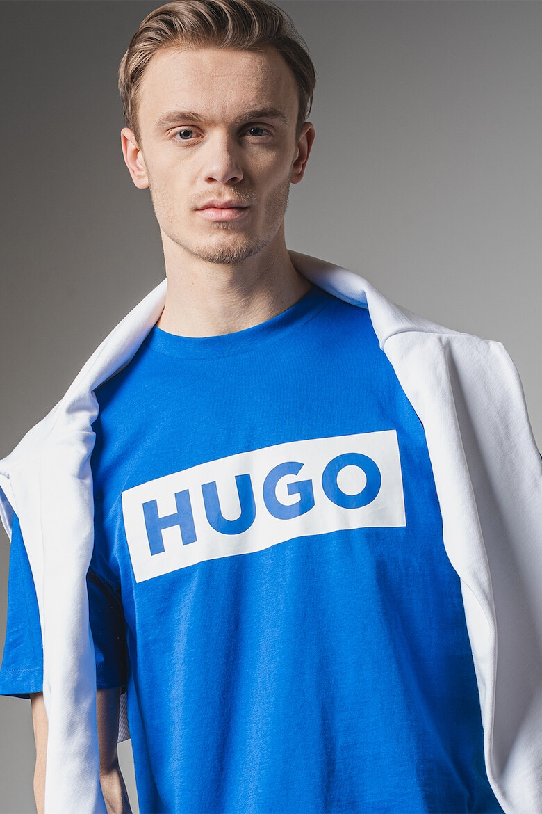 HUGO Tricou cu decolteu la baza gatului si imprimeu logo Nico - Pled.ro