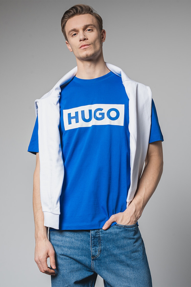 HUGO Tricou cu decolteu la baza gatului si imprimeu logo Nico - Pled.ro