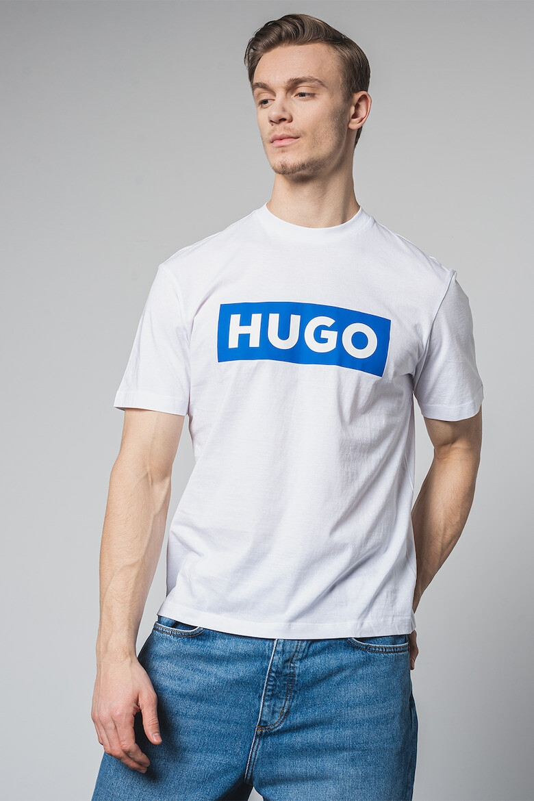 HUGO Tricou cu decolteu la baza gatului si imprimeu logo Nico - Pled.ro