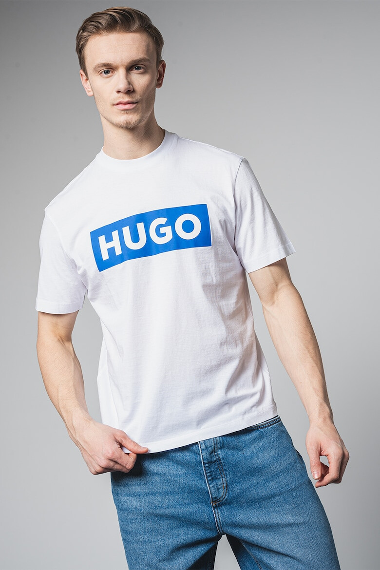 HUGO Tricou cu decolteu la baza gatului si imprimeu logo Nico - Pled.ro