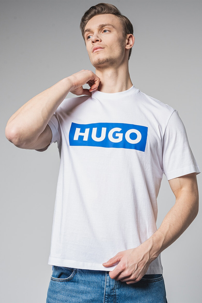 HUGO Tricou cu decolteu la baza gatului si imprimeu logo Nico - Pled.ro