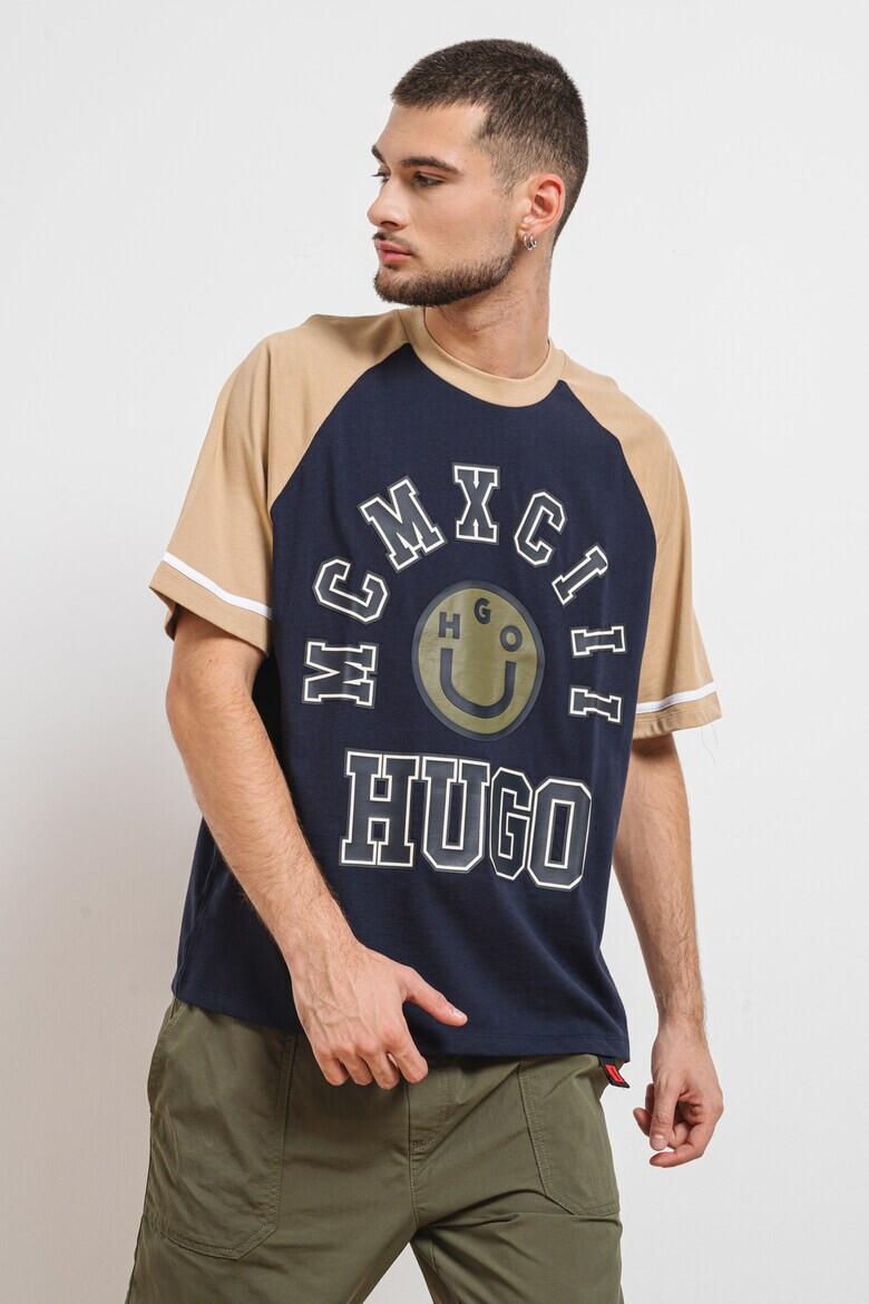 HUGO Tricou cu decolteu la baza gatului si maneci raglan - Pled.ro