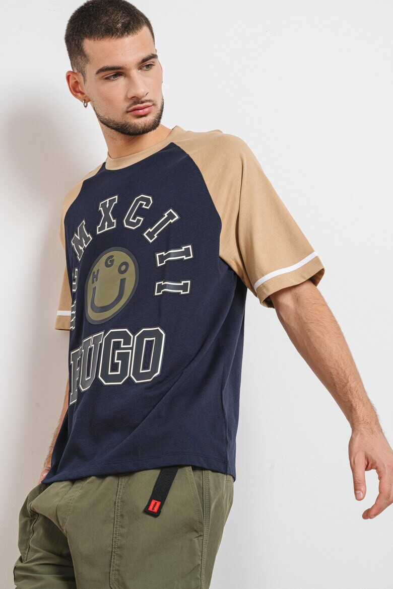 HUGO Tricou cu decolteu la baza gatului si maneci raglan - Pled.ro