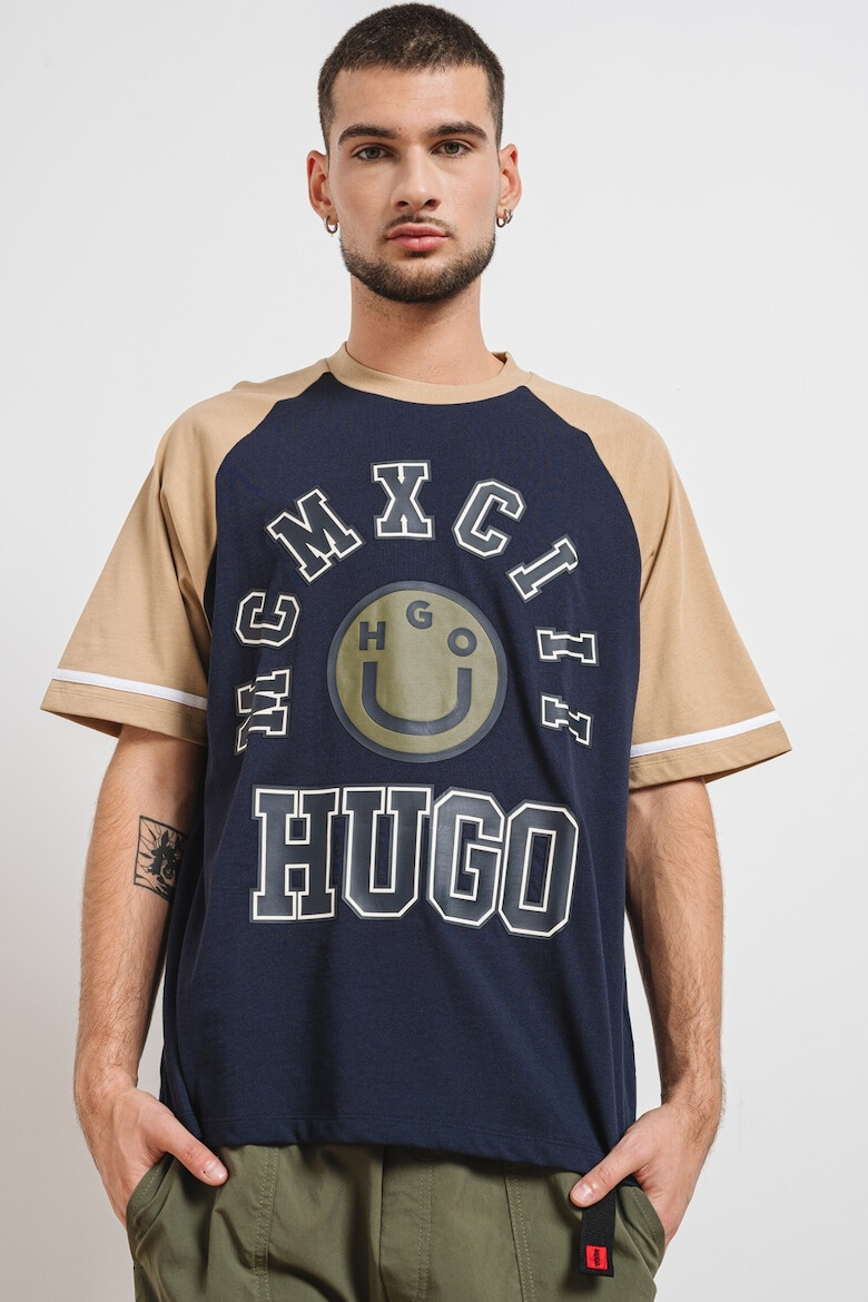 HUGO Tricou cu decolteu la baza gatului si maneci raglan - Pled.ro