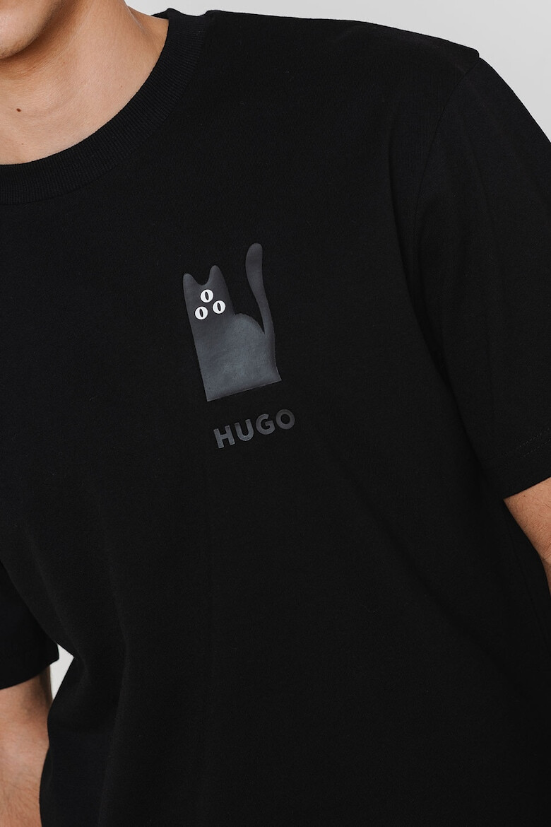 HUGO Tricou de bumbac cu decolteu la baza gatului - Pled.ro