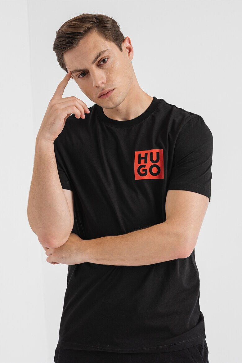 HUGO Tricou de bumbac organic cu logo Detzington - Pled.ro