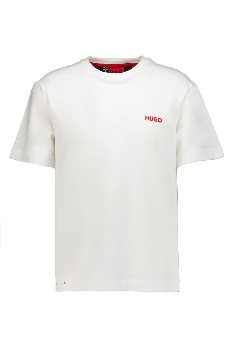 HUGO Tricou de camasa din amestec de bumbac cu logo - Pled.ro