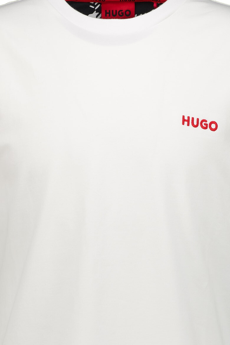 HUGO Tricou de camasa din amestec de bumbac cu logo - Pled.ro