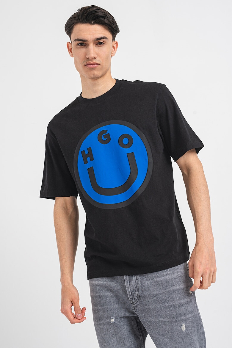 HUGO Tricou din bumbac cu imprimeu grafic si logo - Pled.ro