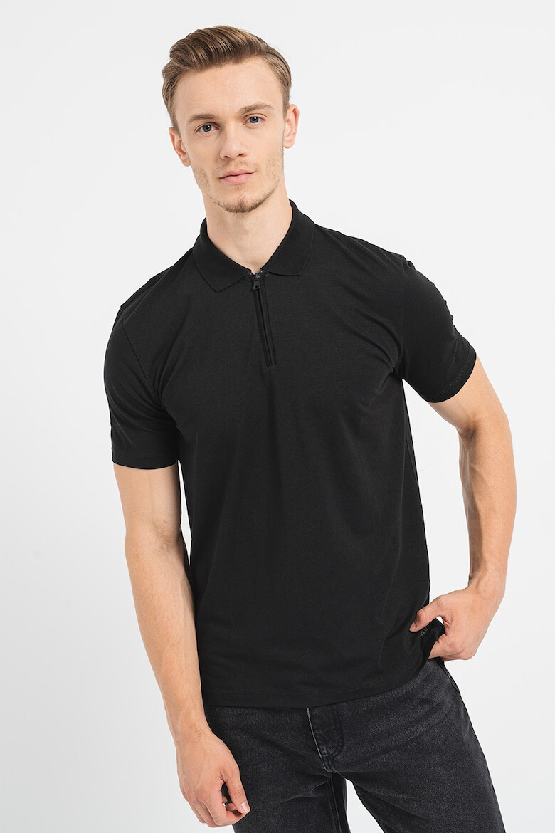 HUGO Tricou polo cu fenta cu fermoar Dekok - Pled.ro