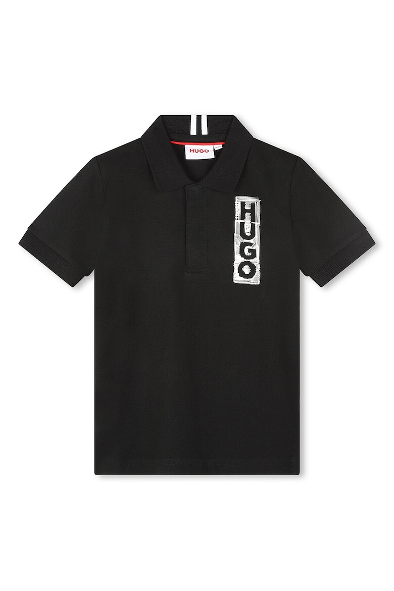 HUGO Tricou polo din amestec de bumbac cu imprimeu logo - Pled.ro