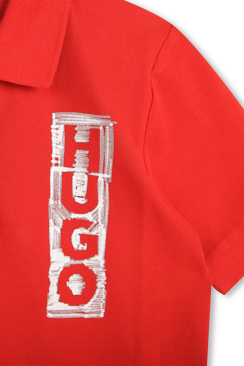 HUGO Tricou polo din amestec de bumbac cu imprimeu logo - Pled.ro