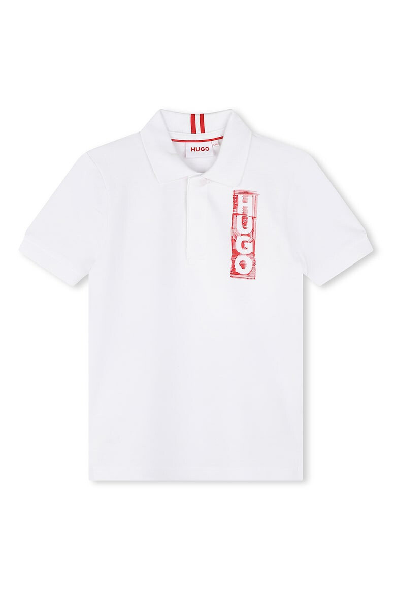 HUGO Tricou polo din amestec de bumbac cu imprimeu logo - Pled.ro