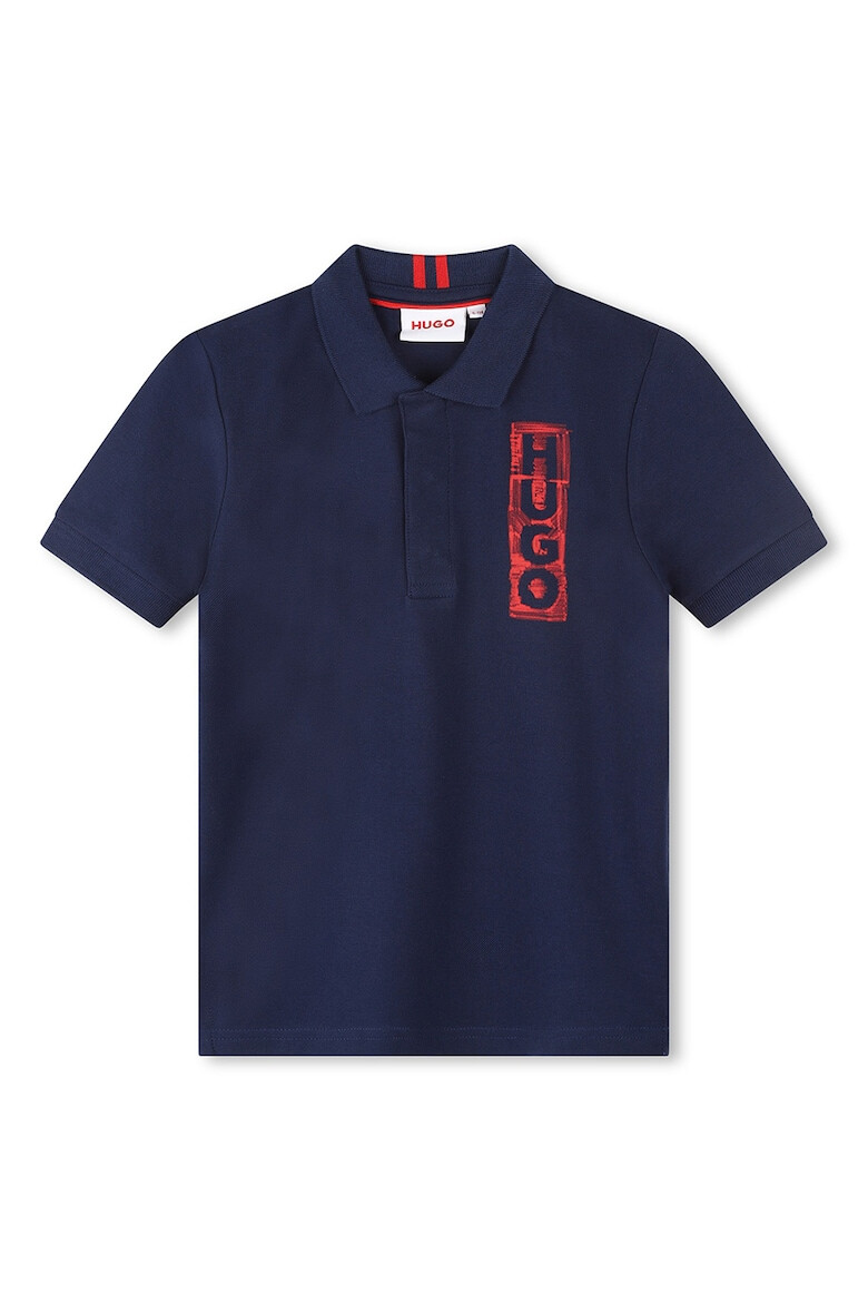 HUGO Tricou polo din amestec de bumbac cu imprimeu logo - Pled.ro