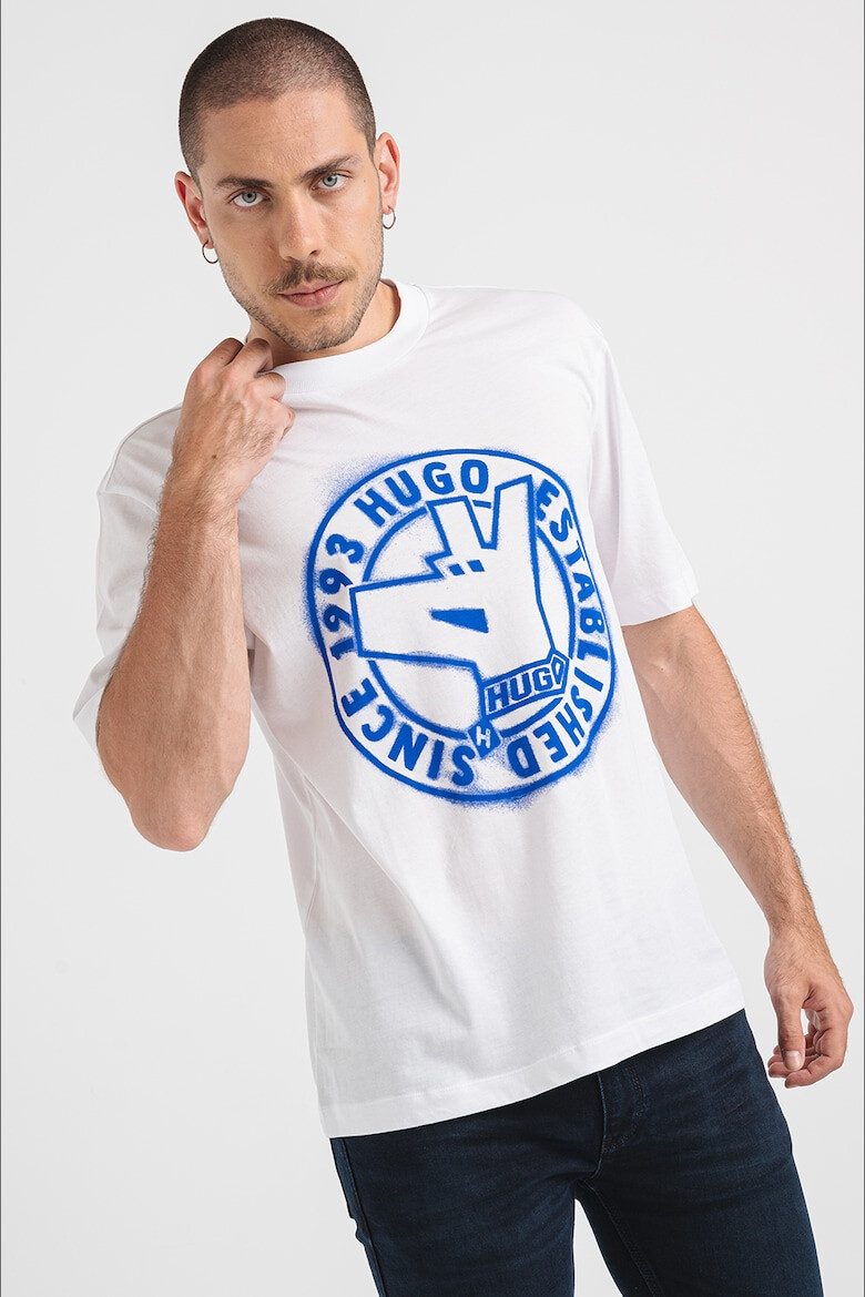 HUGO Tricou regular fit cu imprimeu Norieles - Pled.ro