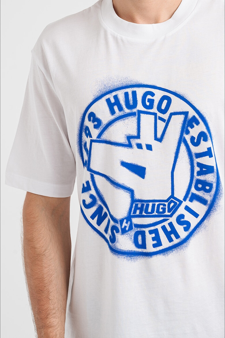 HUGO Tricou regular fit cu imprimeu Norieles - Pled.ro