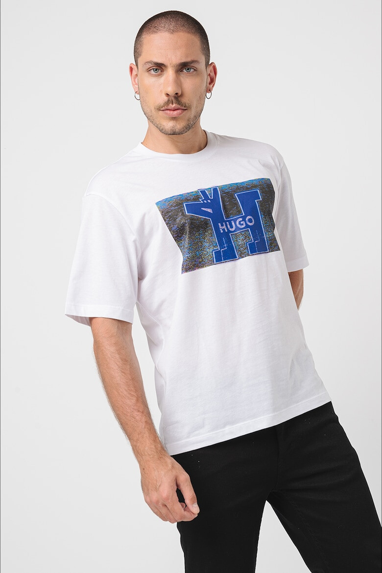 HUGO Tricou regular fit cu logo - Pled.ro