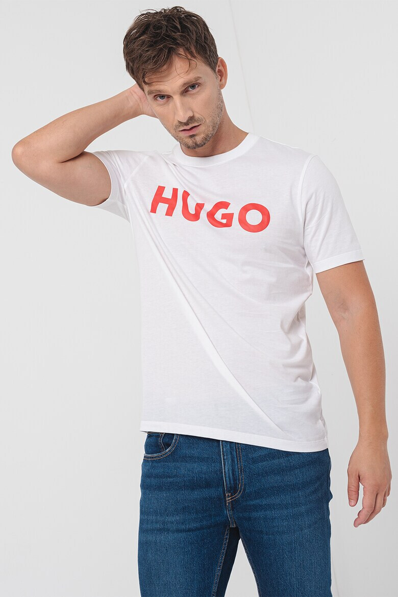 HUGO Tricou regular fit cu logo contrastant Dulivio - Pled.ro