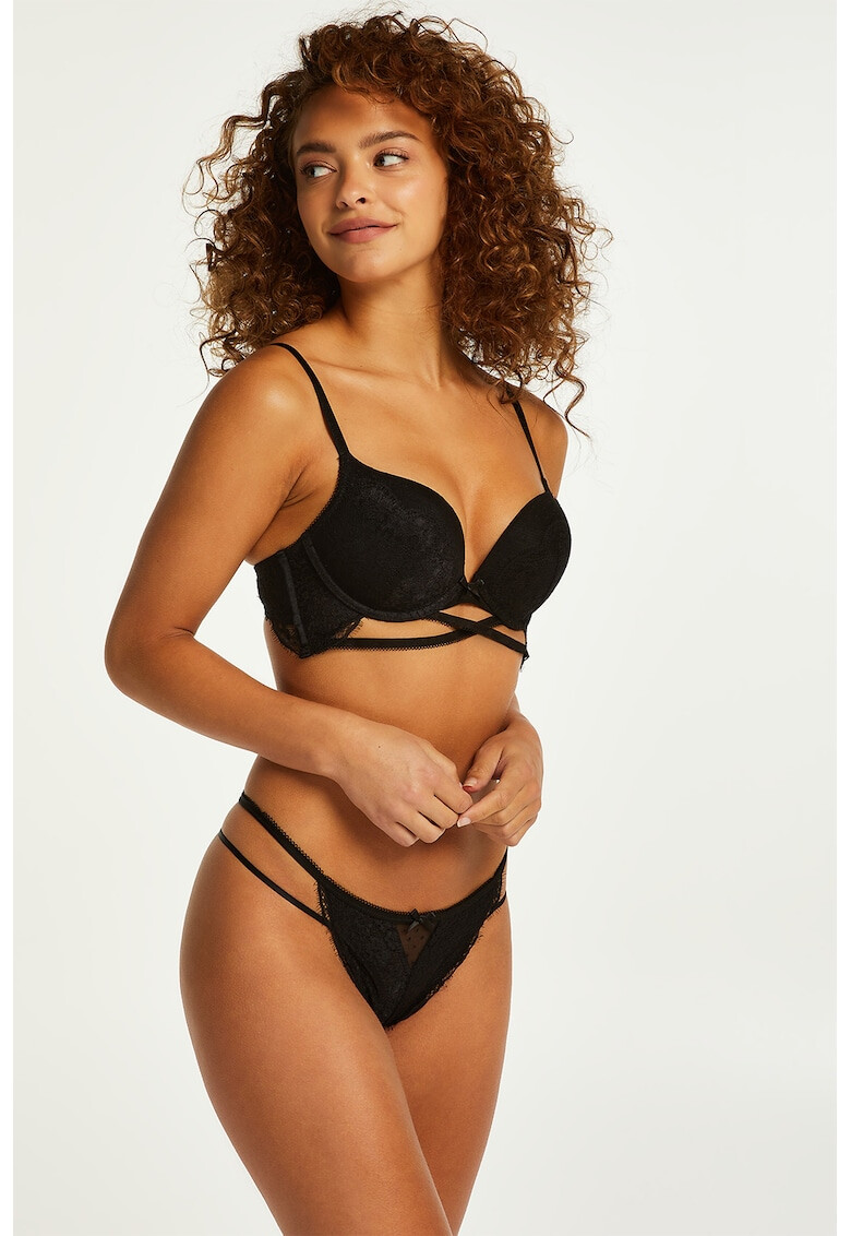 Hunkemoller Chiloti tanga cu insertii de dantela - Pled.ro