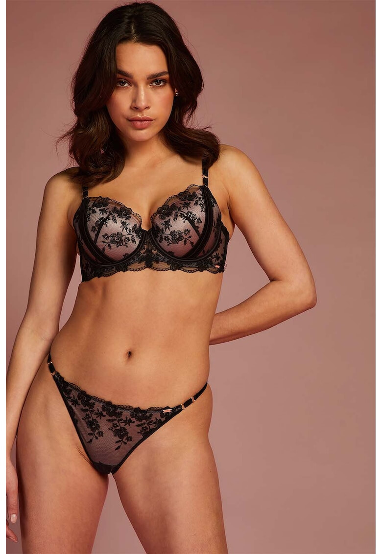 Hunkemoller Chiloti tanga cu strat exterior de dantela Steph - Pled.ro