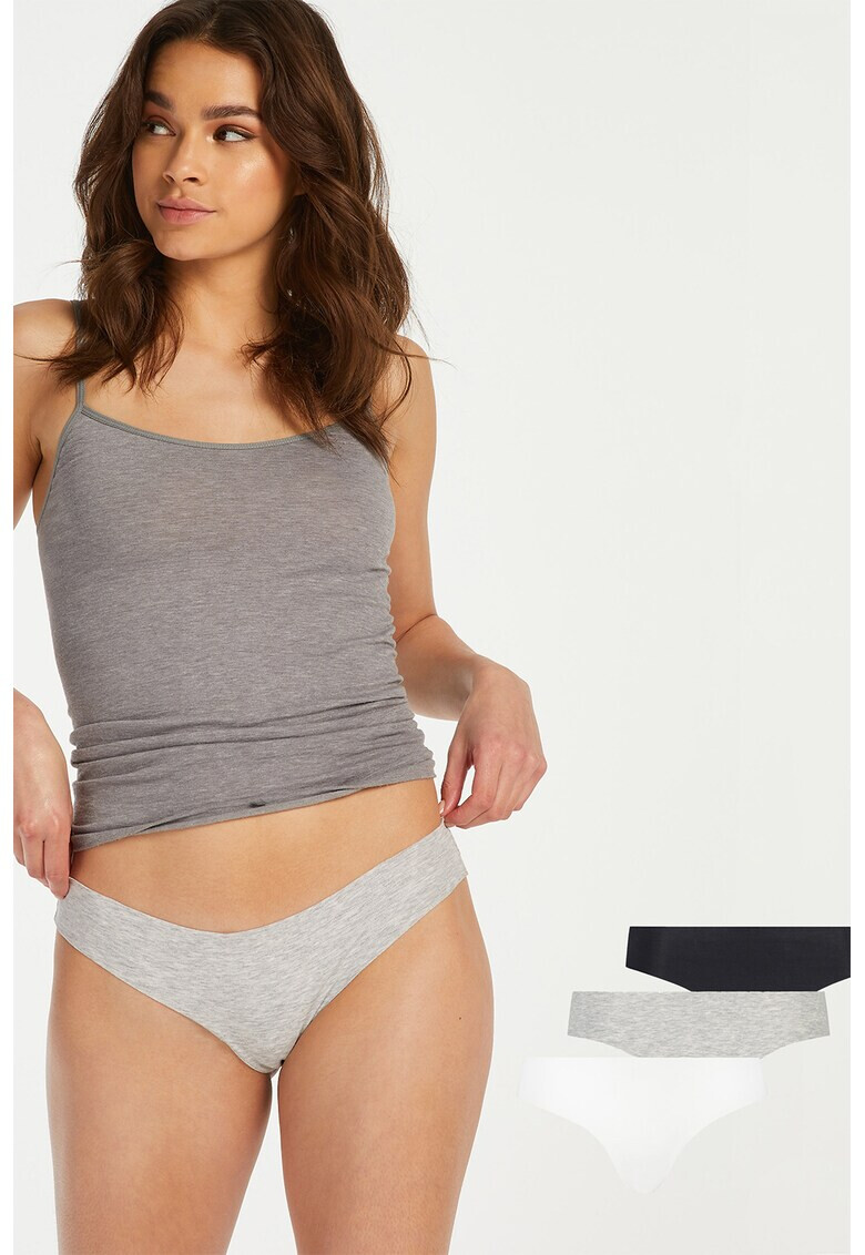 Hunkemoller Set de chiloti tanga cu talie joasa fara cusaturi - 3 perechi - Pled.ro