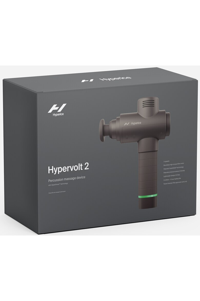 Hyperice Aparat de masaj cu vibratie Hypervolt 2 5 capete 3 trepte percutie autonomie pana la 3 ore Motor Brushless high-torque 60W Patented Pressure Sensor Technology™ Bluetooth - Pled.ro