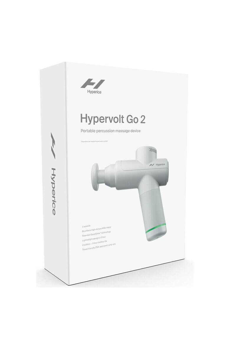 Hyperice Aparat de masaj cu vibratie Hypervolt GO 2 2 capete 3 viteze percutie Motor Brushless high-torque 40W design ergonomic QuietGlide™ - Pled.ro