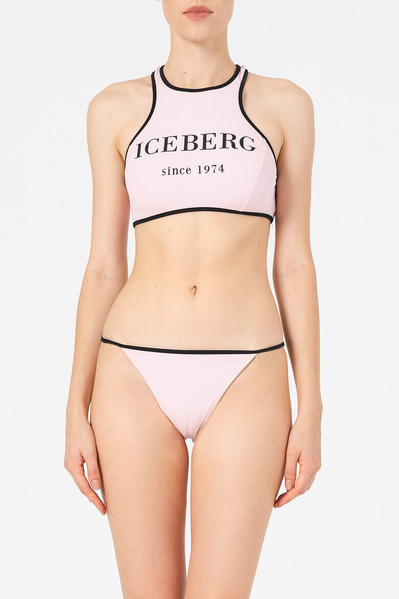 Iceberg Bustiera racerback de baie cu imprimeu logo contrastant - Pled.ro