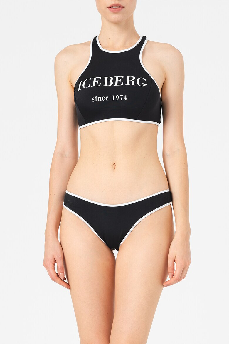 Iceberg Bustiera racerback de baie cu imprimeu logo contrastant - Pled.ro