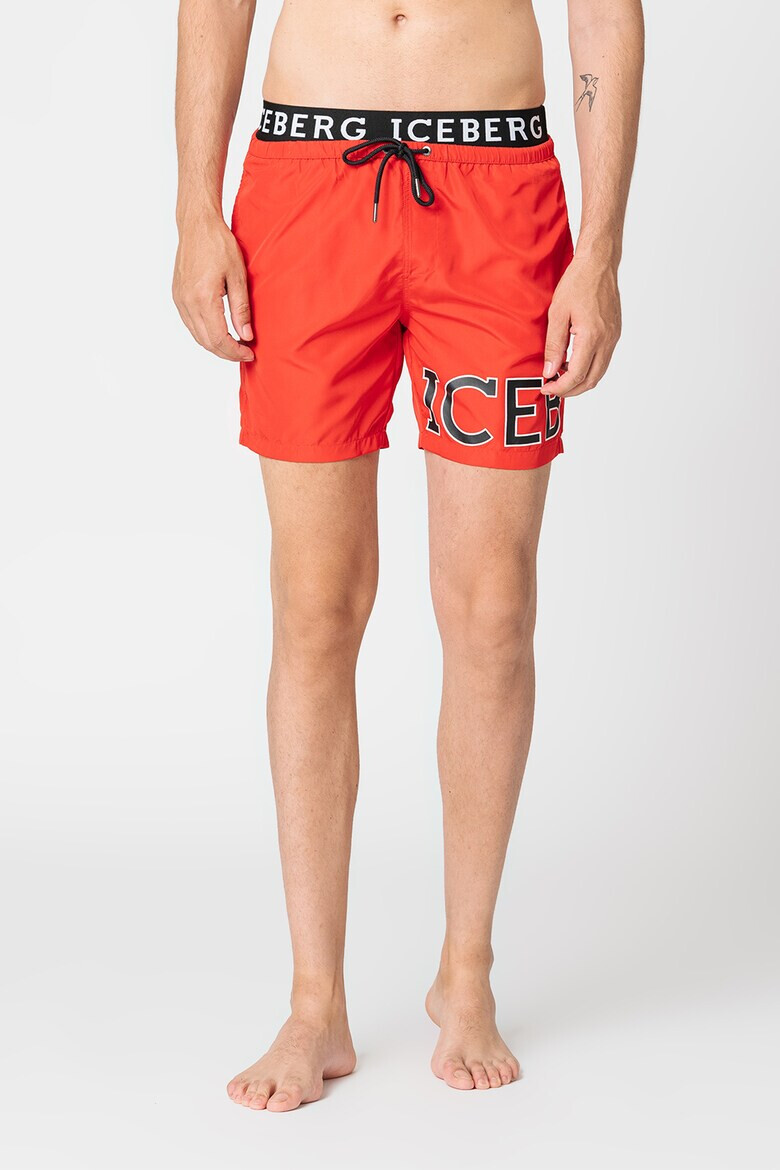 Iceberg Pantaloni scurti de baie cu banda elastica cu logo - Pled.ro