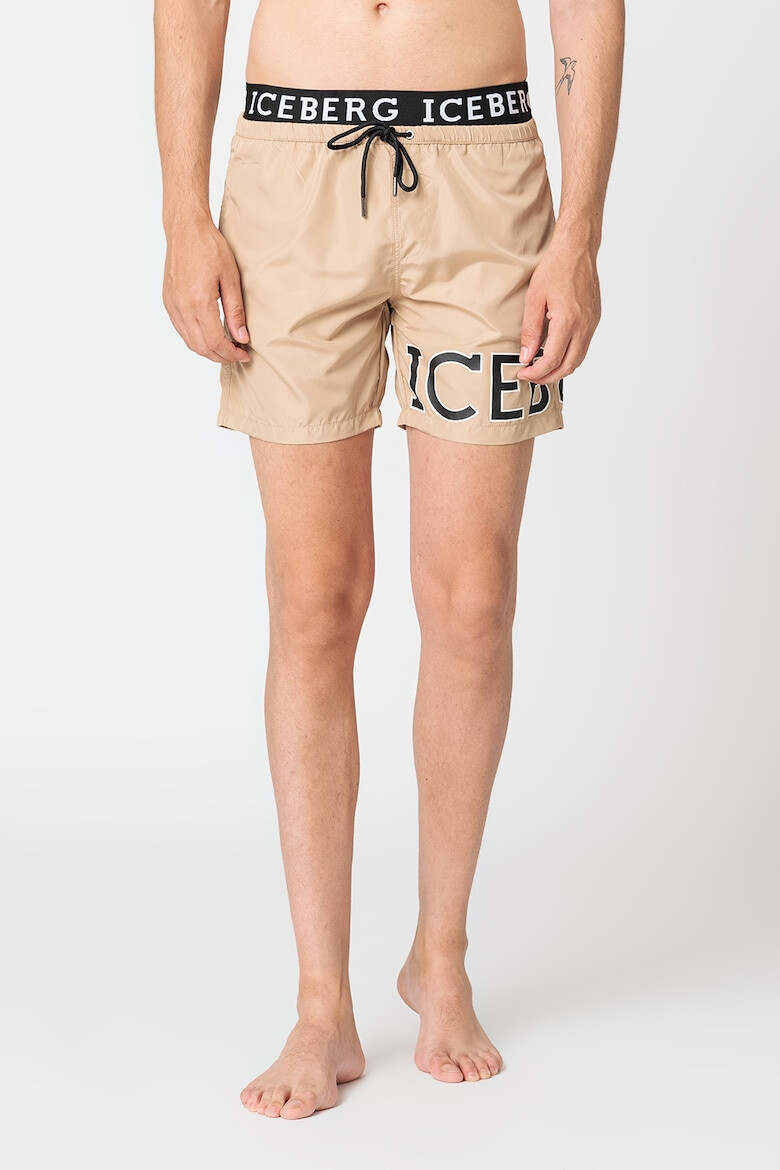 Iceberg Pantaloni scurti de baie cu banda elastica cu logo - Pled.ro