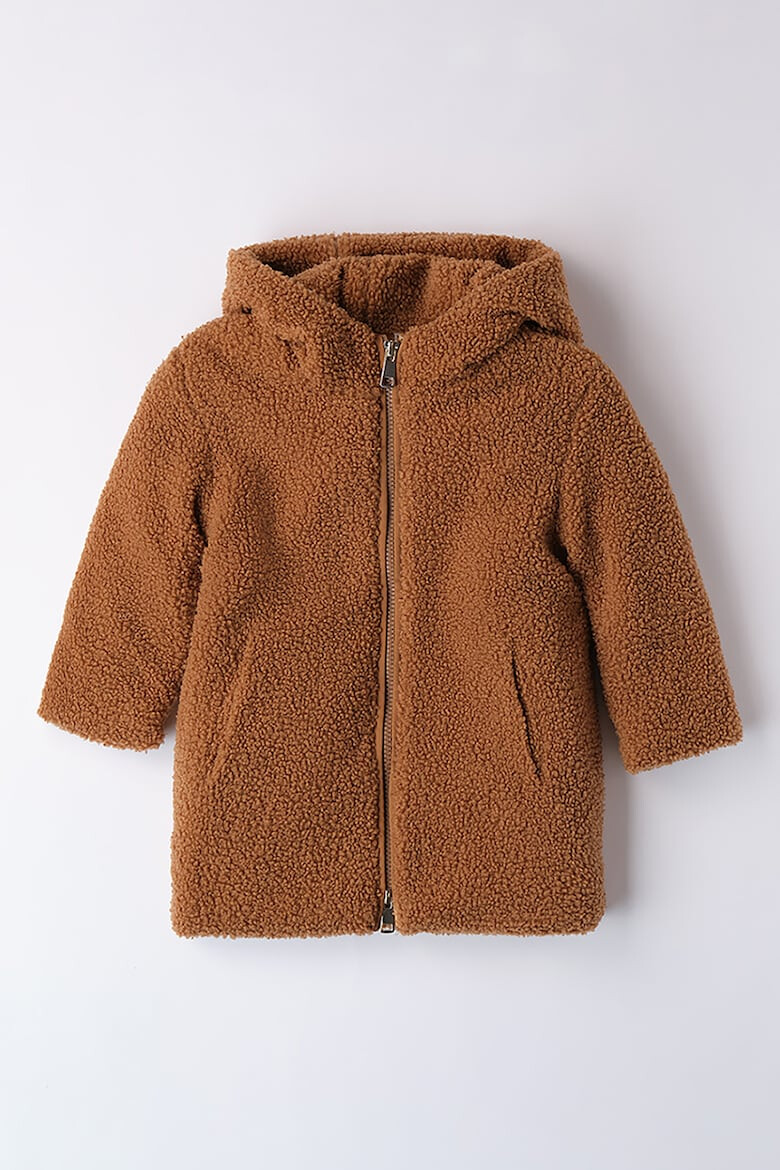 IDO Haina cu gluga din blana shearling sintetica - Pled.ro