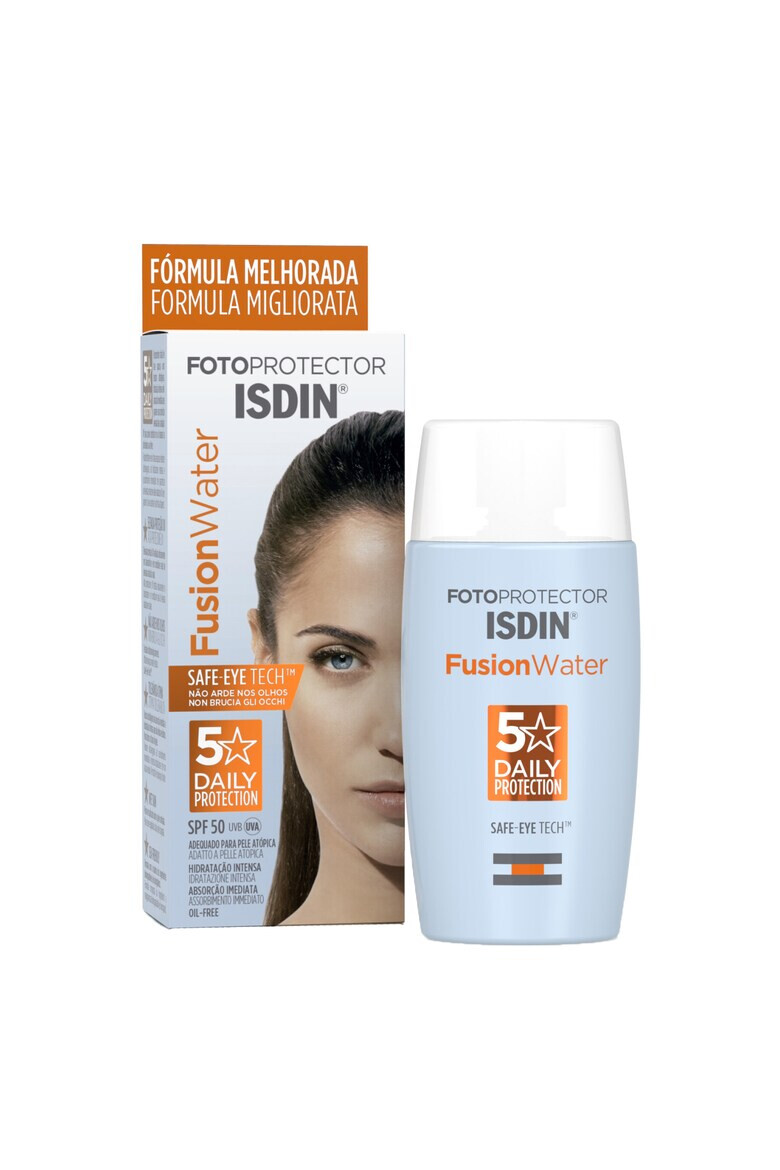 ISDIN Crema de fata cu textura fluida Fusion Water SPF 50 pentru protectie solara 50 ml - Pled.ro