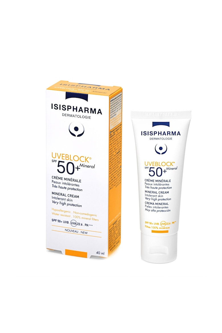 Isis Pharma Crema cu protectie solara minerala UVEBLOCK® SPF 50+ Mineral Cream 40 ml - Pled.ro