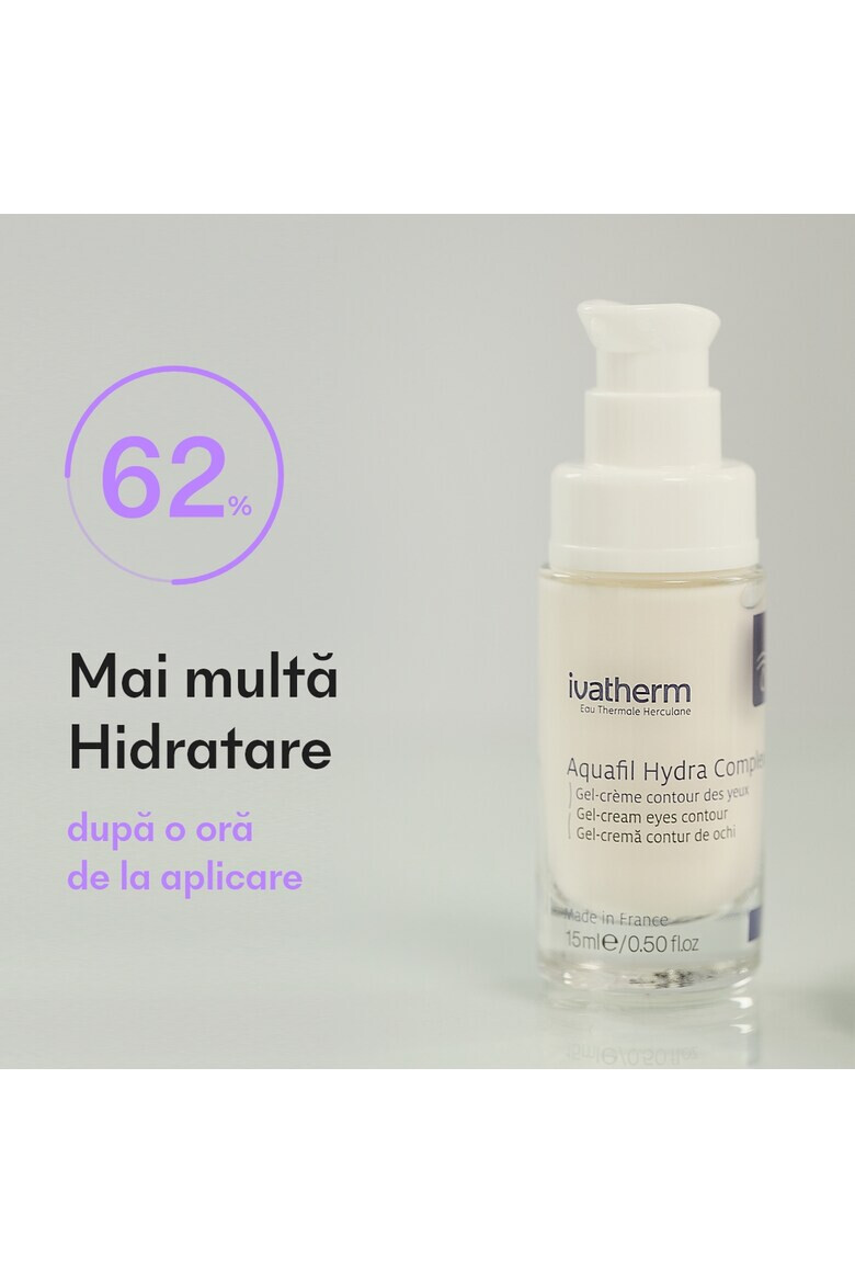 Ivatherm Crema hidratanta contur ochi Aquafil Hydra Complex Gel cu acid hialuronic si peptide efect regenerator 15ml - Pled.ro