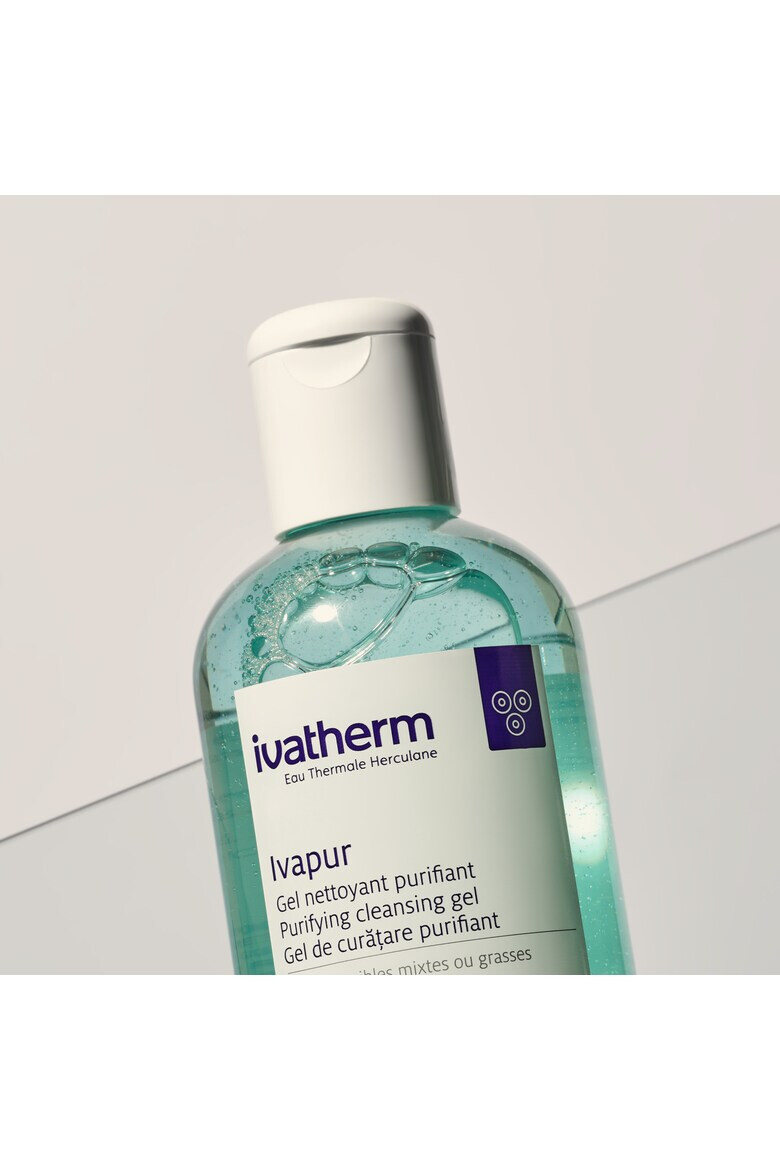 Ivatherm Gel curatare spumant Ivapur pentru piele grasa cu acnee purifica si reduce inflamatia - Pled.ro