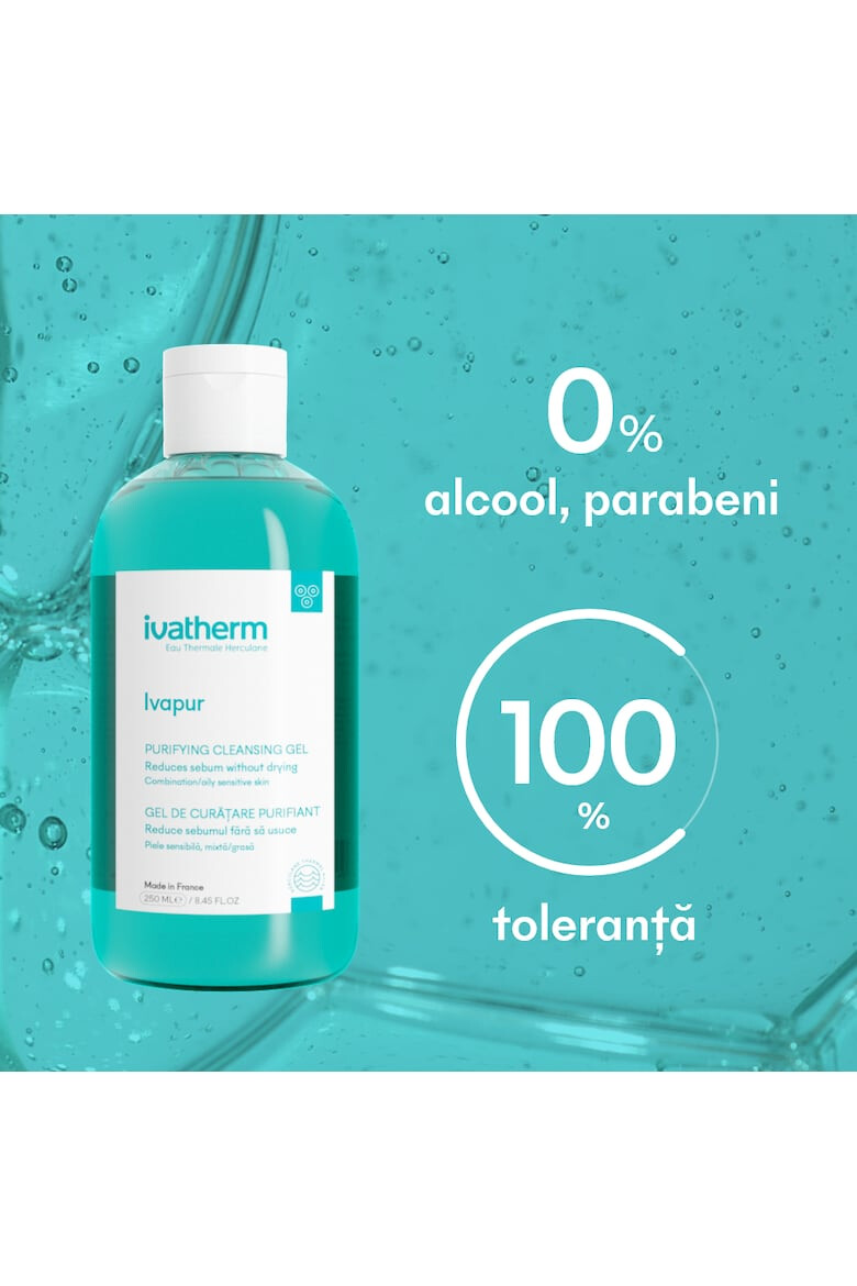 Ivatherm Gel curatare spumant Ivapur pentru piele grasa cu acnee purifica si reduce inflamatia - Pled.ro