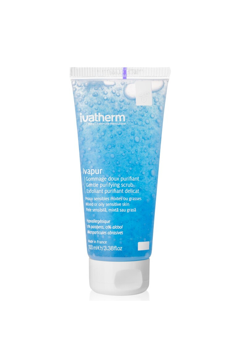 Ivatherm Gel exfoliant purifiant Ivapur cu acid glicolic pentru piele mixta grasa cu acnee 100 ml - Pled.ro