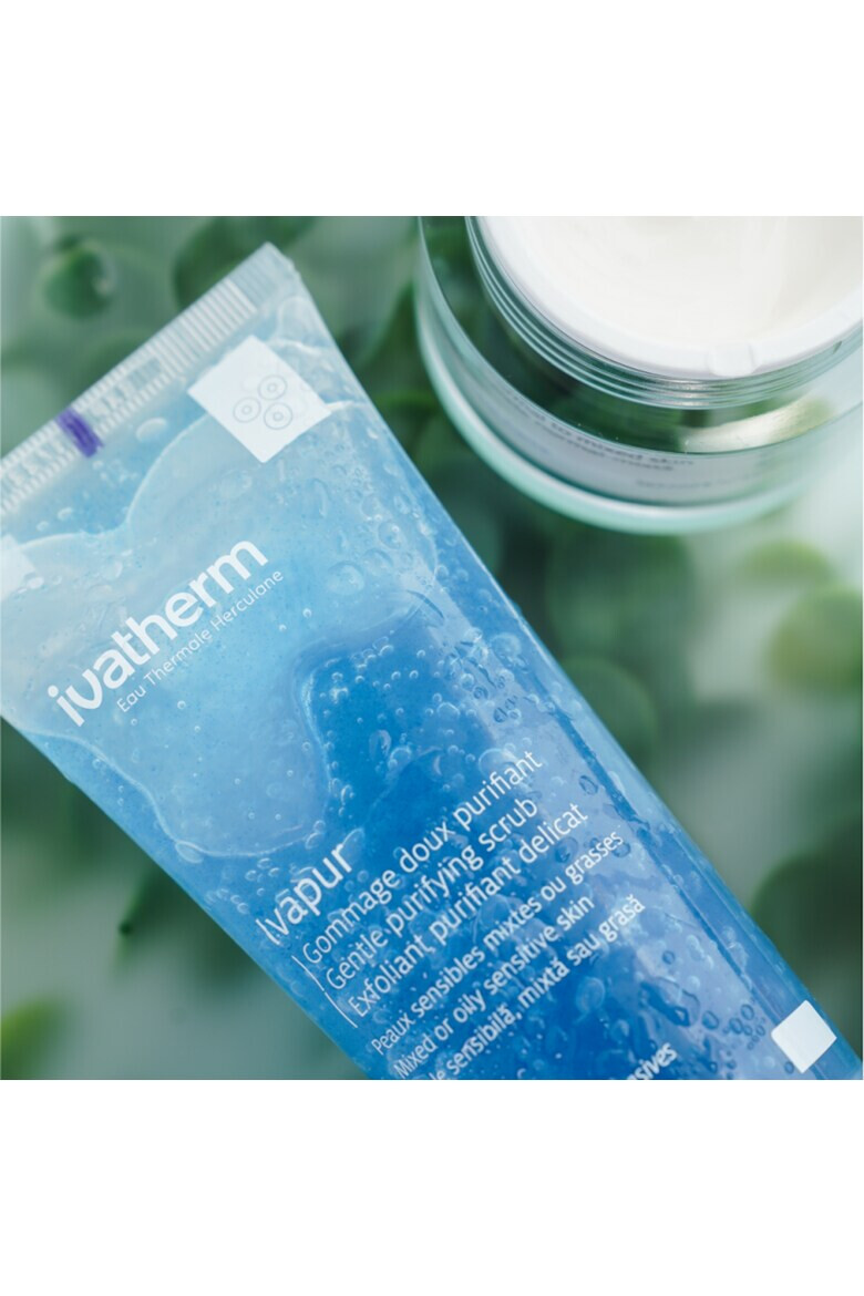 Ivatherm Gel exfoliant purifiant Ivapur cu acid glicolic pentru piele mixta grasa cu acnee 100 ml - Pled.ro